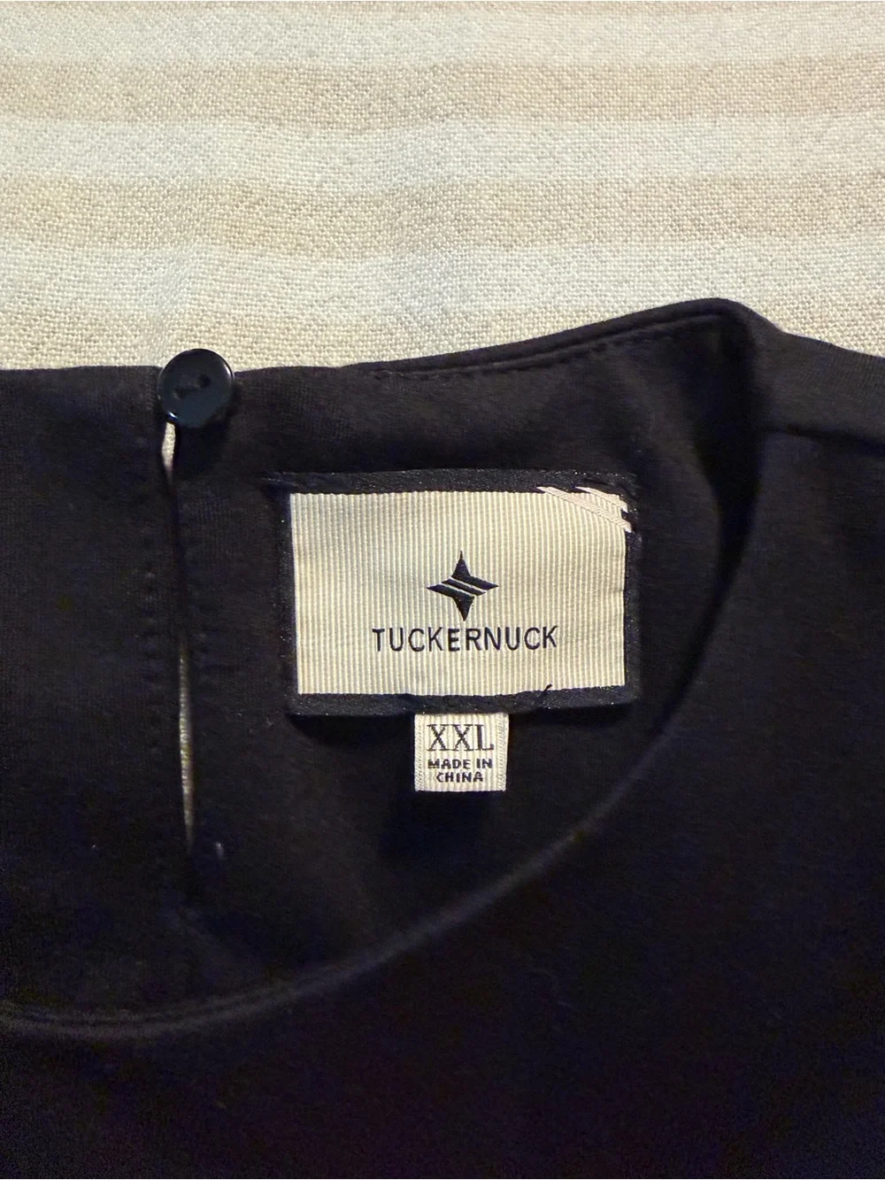 NWT Tuckernuck Black Light Blue Gracia Mixed Media Puff Sleeve Top XXL